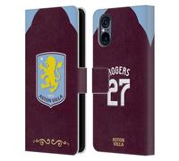 Head Case Designs Licenza Ufficiale Aston Villa Football Club Morgan Rogers 2025/26 Giocatori Home Kit Custodia Portafoglio in Pelle Compatibile con Sony Xperia 5 V 5G