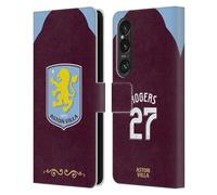 Head Case Designs Licenza Ufficiale Aston Villa Football Club Morgan Rogers 2025/26 Giocatori Home Kit Custodia Portafoglio in Pelle Compatibile con Sony Xperia 1 VI 5G