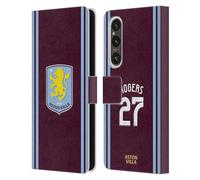 Head Case Designs Licenza Ufficiale Aston Villa Football Club Morgan Rogers Kit Giocatore 2024/25 con Stemma Custodia Cover in Pelle a Portafoglio Compatibile con Sony Xperia 1 V 5G