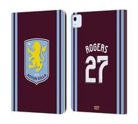 Head Case Designs Licenza Ufficiale Aston Villa Football Club Morgan Rogers Kit Giocatore 2024/25 con Stemma Custodia Cover in Pelle a Portafoglio Compatibile con Apple iPad Air 11 2020/2022/2024