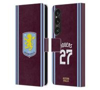 Head Case Designs Licenza Ufficiale Aston Villa Football Club Morgan Rogers Kit Giocatore 2024/25 con Stemma Custodia Cover in Pelle a Portafoglio Compatibile con Sony Xperia 1 VI 5G
