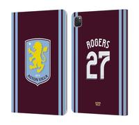 Head Case Designs Licenza Ufficiale Aston Villa Football Club Morgan Rogers Kit Giocatore 2024/25 con Stemma Custodia Cover in Pelle a Portafoglio Compatibile con Apple iPad PRO 11 2020/2021 / 2022