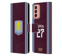 Head Case Designs Licenza Ufficiale Aston Villa Football Club Morgan Rogers Kit Giocatore 2024/25 con Stemma Custodia Cover in Pelle a Portafoglio Compatibile con Samsung Galaxy M13 (2022)