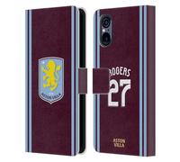 Head Case Designs Licenza Ufficiale Aston Villa Football Club Morgan Rogers Kit Giocatore 2024/25 con Stemma Custodia Cover in Pelle a Portafoglio Compatibile con Sony Xperia 5 V 5G