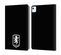 Head Case Designs Licenza Ufficiale Aston Villa Football Club Nero Design con Stemma 2024 Custodia Cover in Pelle a Portafoglio Compatibile con Apple iPad Air 11 2020/2022/2024