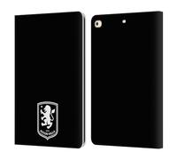 Head Case Designs Licenza Ufficiale Aston Villa Football Club Nero Design con Stemma 2024 Custodia Cover in Pelle a Portafoglio Compatibile con Apple iPad 9.7 2017 / iPad 9.7 2018