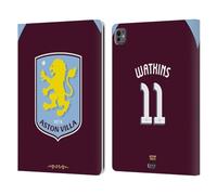 Head Case Designs Licenza Ufficiale Aston Villa Football Club Ollie Watkins 2025/26 Giocatori Home Kit Custodia Portafoglio in Pelle Compatibile con Apple iPad PRO 13 M4 2024