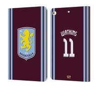 Head Case Designs Licenza Ufficiale Aston Villa Football Club Ollie Watkins Kit Giocatore 2024/25 con Stemma Custodia Cover in Pelle a Portafoglio Compatibile con Apple iPad 9.7 2017 / iPad 9.7 2018