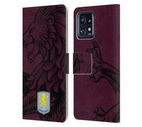 Head Case Designs Licenza Ufficiale Aston Villa Football Club Oversize Design con Stemma 2024 Custodia Cover in Pelle a Portafoglio Compatibile con Moto Edge 40 PRO/Plus 2023