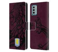 Head Case Designs Licenza Ufficiale Aston Villa Football Club Oversize Design con Stemma 2024 Custodia Cover in Pelle a Portafoglio Compatibile con Nokia G42