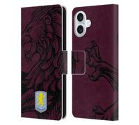 Head Case Designs Licenza Ufficiale Aston Villa Football Club Oversize Design con Stemma 2024 Custodia Cover in Pelle a Portafoglio Compatibile con Apple iPhone 16 Plus