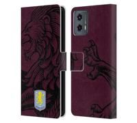 Head Case Designs Licenza Ufficiale Aston Villa Football Club Oversize Design con Stemma 2024 Custodia Cover in Pelle a Portafoglio Compatibile con Motorola Moto G (2023)