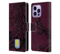 Head Case Designs Licenza Ufficiale Aston Villa Football Club Oversize Design con Stemma 2024 Custodia Cover in Pelle a Portafoglio Compatibile con Apple iPhone 14 PRO Max