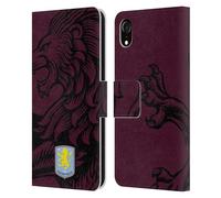 Head Case Designs Licenza Ufficiale Aston Villa Football Club Oversize Design con Stemma 2024 Custodia Cover in Pelle a Portafoglio Compatibile con Apple iPhone XR
