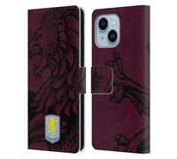 Head Case Designs Licenza Ufficiale Aston Villa Football Club Oversize Design con Stemma 2024 Custodia Cover in Pelle a Portafoglio Compatibile con Apple iPhone 14 Plus
