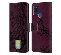 Head Case Designs Licenza Ufficiale Aston Villa Football Club Oversize Design con Stemma 2024 Custodia Cover in Pelle a Portafoglio Compatibile con Samsung Galaxy A21s (2020)