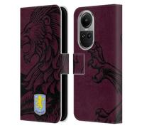 Head Case Designs Licenza Ufficiale Aston Villa Football Club Oversize Design con Stemma 2024 Custodia Cover in Pelle a Portafoglio Compatibile con Oppo Reno10 5G / Reno10 PRO 5G