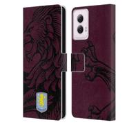 Head Case Designs Licenza Ufficiale Aston Villa Football Club Oversize Design con Stemma 2024 Custodia Cover in Pelle a Portafoglio Compatibile con Motorola Moto G Power (2024)