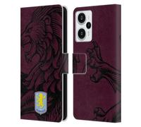 Head Case Designs Licenza Ufficiale Aston Villa Football Club Oversize Design con Stemma 2024 Custodia Cover in Pelle a Portafoglio Compatibile con Xiaomi Redmi Note 12T