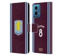 Head Case Designs Licenza Ufficiale Aston Villa Football Club Youri Tielemans Kit Giocatore 2024/25 con Stemma Custodia Cover in Pelle a Portafoglio Compatibile con Motorola Moto G34 5G