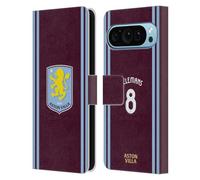 Head Case Designs Licenza Ufficiale Aston Villa Football Club Youri Tielemans Kit Giocatore 2024/25 con Stemma Custodia Cover in Pelle a Portafoglio Compatibile con Google Pixel 9 / Pixel 9 PRO