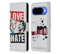Head Case Designs Licenza Ufficiale Batman DC Comics Amore Odio Joker Harley Quinn Grafiche Custodia Portafoglio in Pelle Compatibile con Google Pixel 10