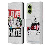 Head Case Designs Licenza Ufficiale Batman DC Comics Amore Odio Joker Harley Quinn Grafiche Custodia Portafoglio in Pelle Compatibile con Apple iPhone 17