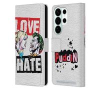 Head Case Designs Licenza Ufficiale Batman DC Comics Amore Odio Joker Harley Quinn Grafiche Custodia Portafoglio in Pelle Compatibile con Samsung Galaxy S26 Ultra