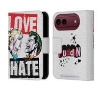Head Case Designs Licenza Ufficiale Batman DC Comics Amore Odio Joker Harley Quinn Grafiche Custodia Portafoglio in Pelle Compatibile con Apple iPhone Duo