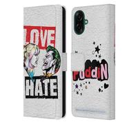 Head Case Designs Licenza Ufficiale Batman DC Comics Amore Odio Joker Harley Quinn Grafiche Custodia Portafoglio in Pelle Compatibile con Samsung Galaxy A07
