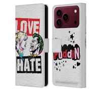 Head Case Designs Licenza Ufficiale Batman DC Comics Amore Odio Joker Harley Quinn Grafiche Custodia Portafoglio in Pelle Compatibile con Apple iPhone 18 Pro Max