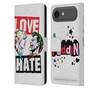 Head Case Designs Licenza Ufficiale Batman DC Comics Amore Odio Joker Harley Quinn Grafiche Custodia Portafoglio in Pelle Compatibile con Apple iPhone 17 Air