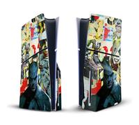 Head Case Designs Licenza Ufficiale Batman DC Comics Collage Strappato Loghi E Fumetti Vinile Sticker Gaming Pelle Adesivo Compatibile con Sony Playstation 5 PS5 Slim/PRO Disc Edition Console