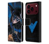 Head Case Designs Licenza Ufficiale Batman DC Comics Logo Blu Vestito #60 2019 Nightwing Custodia Portafoglio in Pelle Compatibile con Apple iPhone 18 Pro