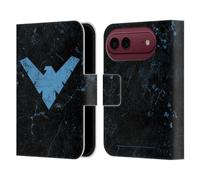 Head Case Designs Licenza Ufficiale Batman DC Comics Logo Grunge Nightwing Custodia Portafoglio in Pelle Compatibile con Apple iPhone Duo