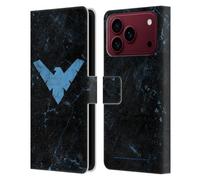 Head Case Designs Licenza Ufficiale Batman DC Comics Logo Grunge Nightwing Custodia Portafoglio in Pelle Compatibile con Apple iPhone 18 Pro Max