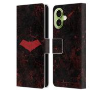Head Case Designs Licenza Ufficiale Batman DC Comics Logo Grunge Red Hood Custodia Portafoglio in Pelle Compatibile con Apple iPhone 17