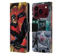 Head Case Designs Licenza Ufficiale Batman DC Comics Logo Rosso Vestito #1 2011 Nightwing Custodia Portafoglio in Pelle Compatibile con Apple iPhone 18 Pro