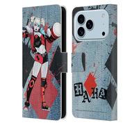 Head Case Designs Licenza Ufficiale Batman DC Comics Martello in Legno Harley Quinn Grafiche Custodia Portafoglio in Pelle Compatibile con Apple iPhone 17 PRO