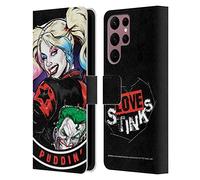 Head Case Designs Licenza Ufficiale Batman DC Comics Puddin Harley Quinn Grafiche Custodia Portafoglio in Pelle Compatibile con Samsung Galaxy S22 Ultra 5G