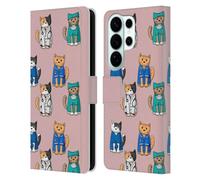 Head Case Designs Licenza Ufficiale Beth Wilson Professionals Gatti Doodle 2 Custodia Portafoglio in Pelle Compatibile con Samsung Galaxy S26 Ultra