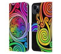 Head Case Designs Licenza Ufficiale Beth Wilson Spirali Nodi Celtici Arcobaleno Custodia Portafoglio in Pelle Compatibile con Apple iPhone 15 Plus