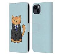 Head Case Designs Licenza Ufficiale Beth Wilson Vestito d'Affari Gatti Doodle 2 Custodia Portafoglio in Pelle Compatibile con Apple iPhone 15 Plus