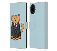 Head Case Designs Licenza Ufficiale Beth Wilson Vestito d'Affari Gatti Doodle 2 Custodia Portafoglio in Pelle Compatibile con Samsung Galaxy A07