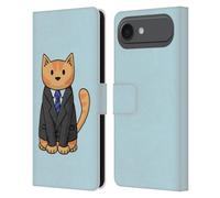 Head Case Designs Licenza Ufficiale Beth Wilson Vestito D'Affari Gatti Doodle 2 Custodia Portafoglio in Pelle Compatibile con Apple iPhone 17 Air