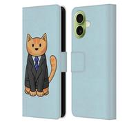 Head Case Designs Licenza Ufficiale Beth Wilson Vestito D'Affari Gatti Doodle 2 Custodia Portafoglio in Pelle Compatibile con Apple iPhone 17