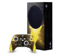 Head Case Designs Licenza Ufficiale Black Adam Fulmine Logo Grafica Arte Pacchetto Console Da Gioco Wrap E Pelle Per Controller Compatibile con Xbox Series S