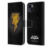 Head Case Designs Licenza Ufficiale Black Adam Icona Grafica Custodia Portafoglio in Pelle Compatibile con Apple iPhone 15 Plus