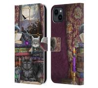 Head Case Designs Licenza Ufficiale Brigid Ashwood Tempo di Storie di Gatti E Libri Gatti Custodia Portafoglio in Pelle Compatibile con Apple iPhone 15 Plus
