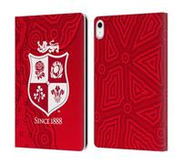 Head Case Designs Licenza Ufficiale British And Irish Lions Motivi Stemma Custodia Portafoglio in Pelle Compatibile con Apple iPad 10.9 2022/2025